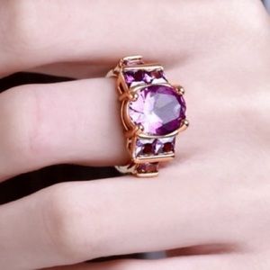 18K Rose Gold Bezel Ring w/ Swarovski Crystals